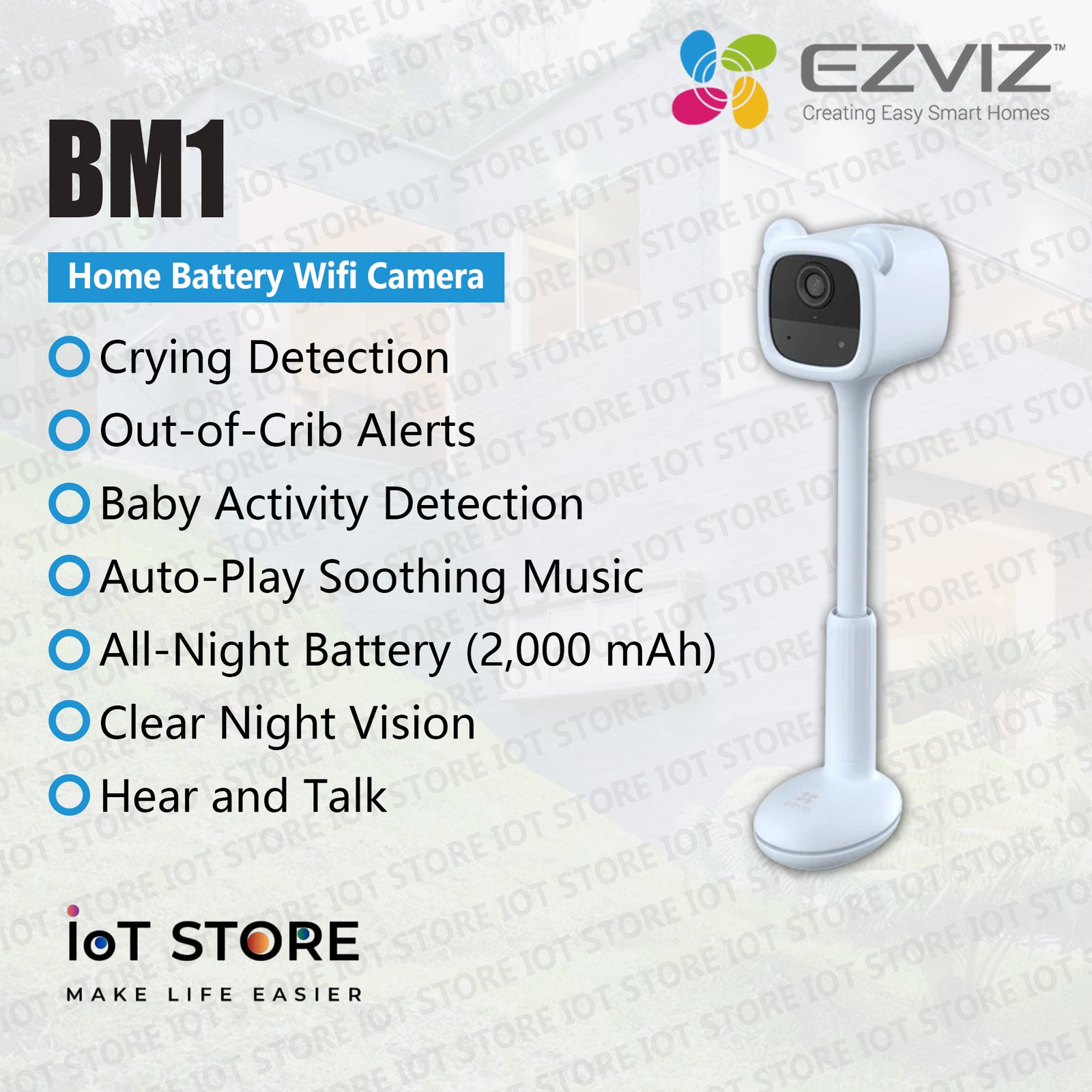 EZVIZ BM1 Battery-Powered Baby Monitor