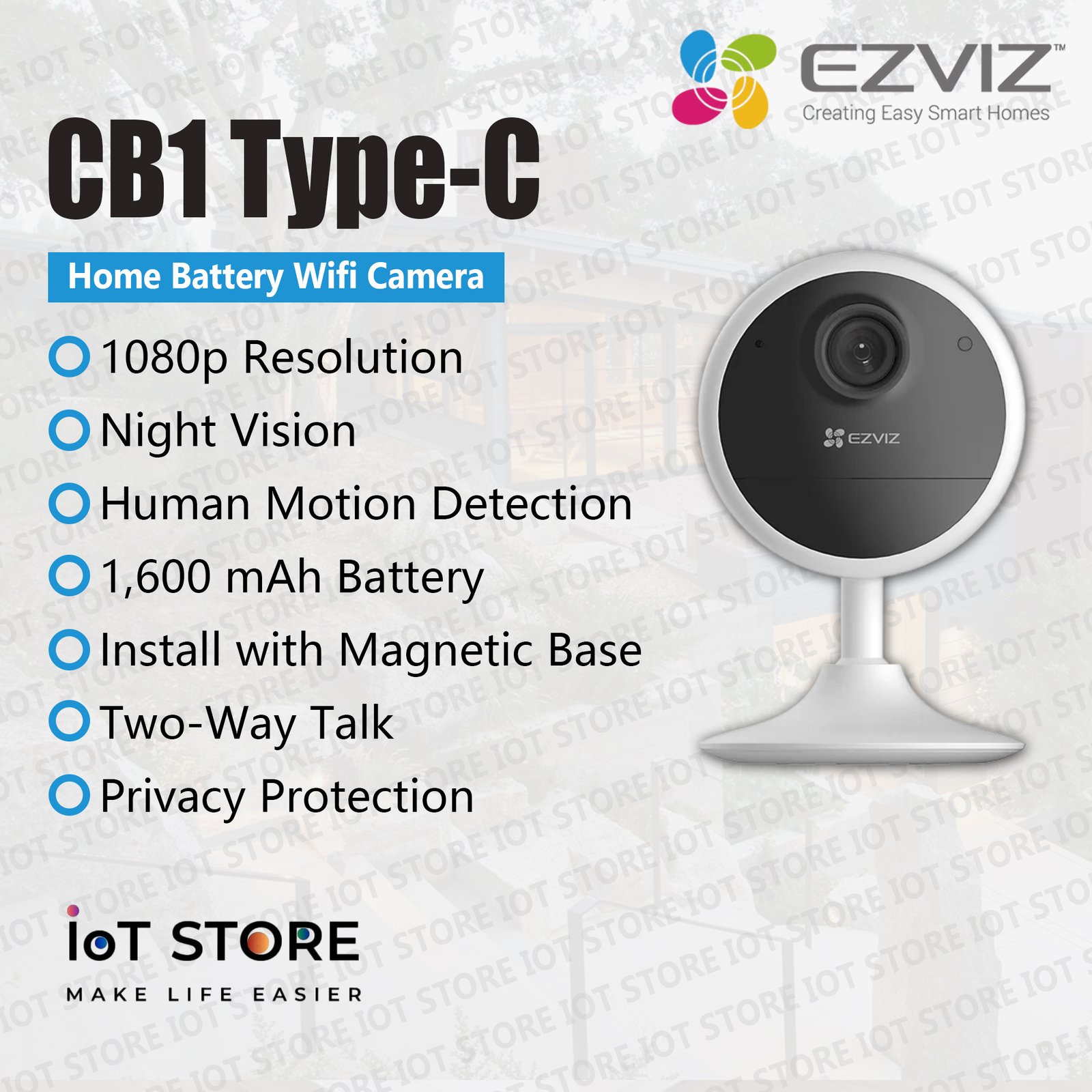 EZVIZ CB1 Type-C Wi-Fi Smart Home Battery Camera