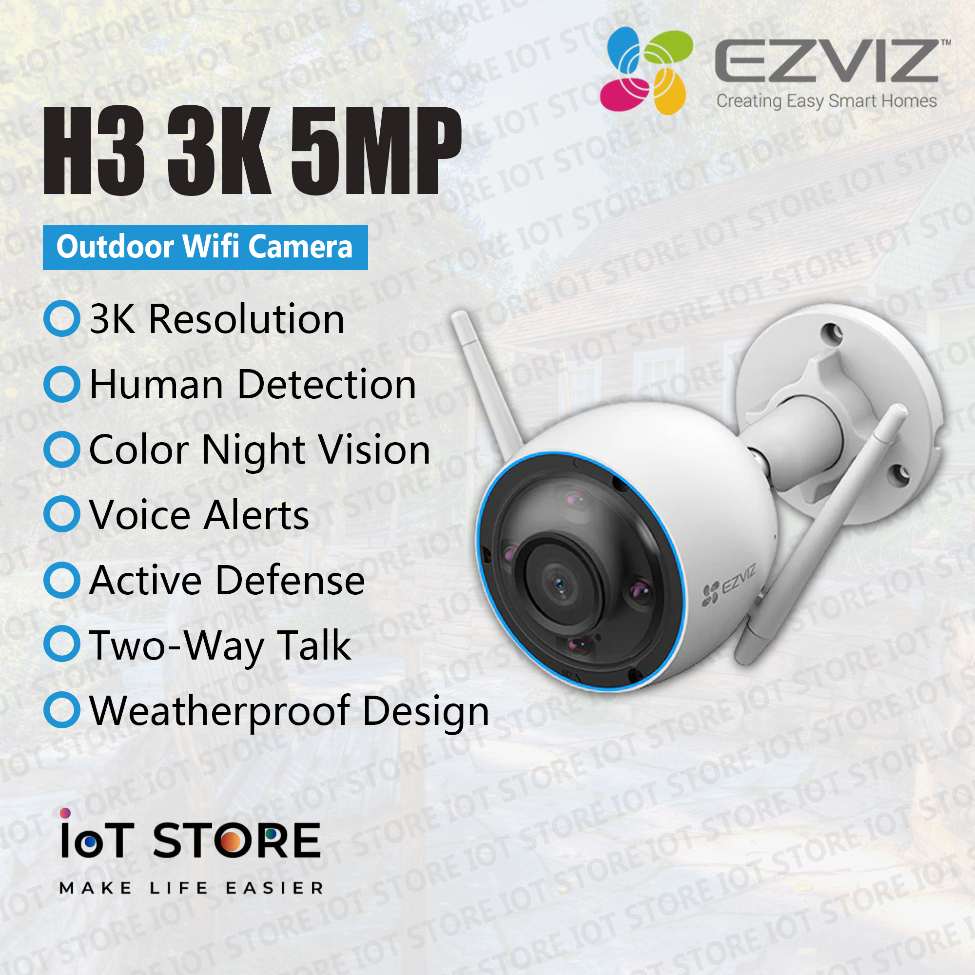 EZVIZ H3 3K (5MP) Wi-Fi Smart Home Camera
