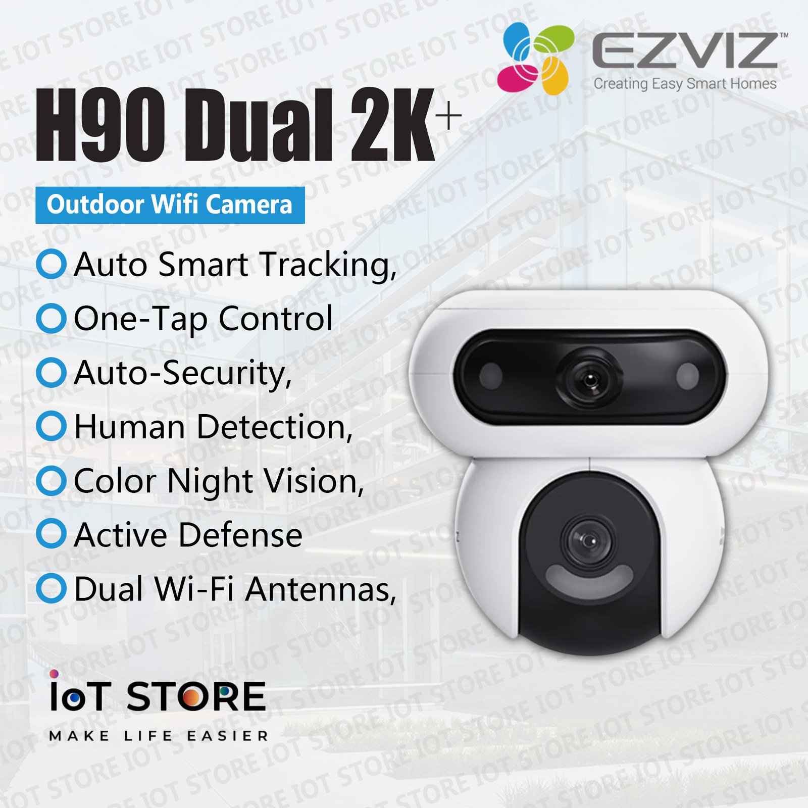 Ezviz H90 Dual 4MP 2K⁺ & 2K⁺ Dual-Lens Pan & Tilt Wi-Fi Camera