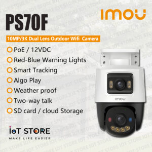 PS70F (10MP) 3K – Dual Lenses – PoE Wired Outdoor Smart Camera